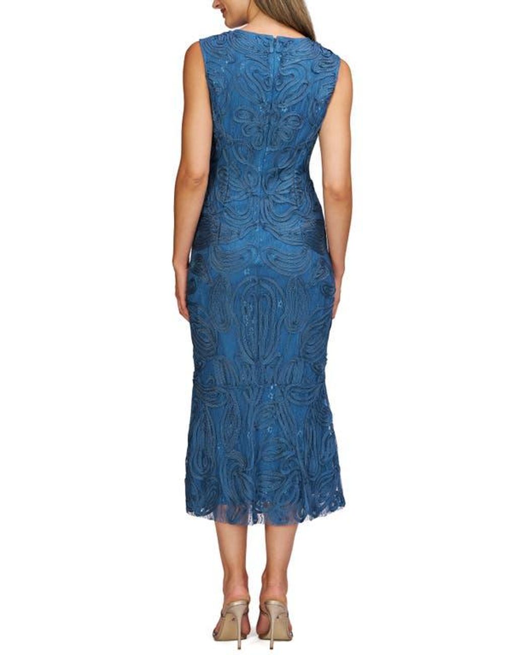 JS Collections Meli Soutache Cocktail Midi Dress in Blue | Lyst JS Collections Meli Soutache Cocktail Midi Dress in Blue | Lyst