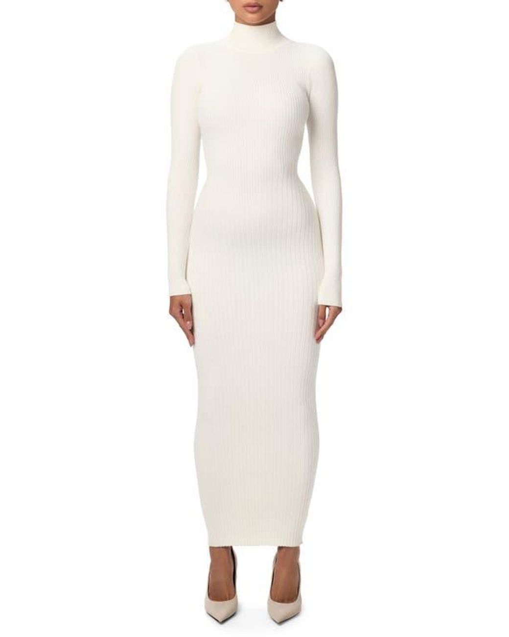 white christmas dresses Women's Stillness Speaks Half-Zip Sweater Dress in White