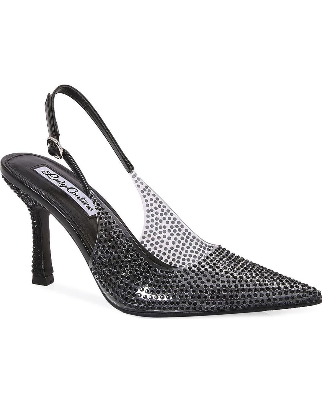 Lady Couture Metallic Clear Rhinestone Slingback Pump