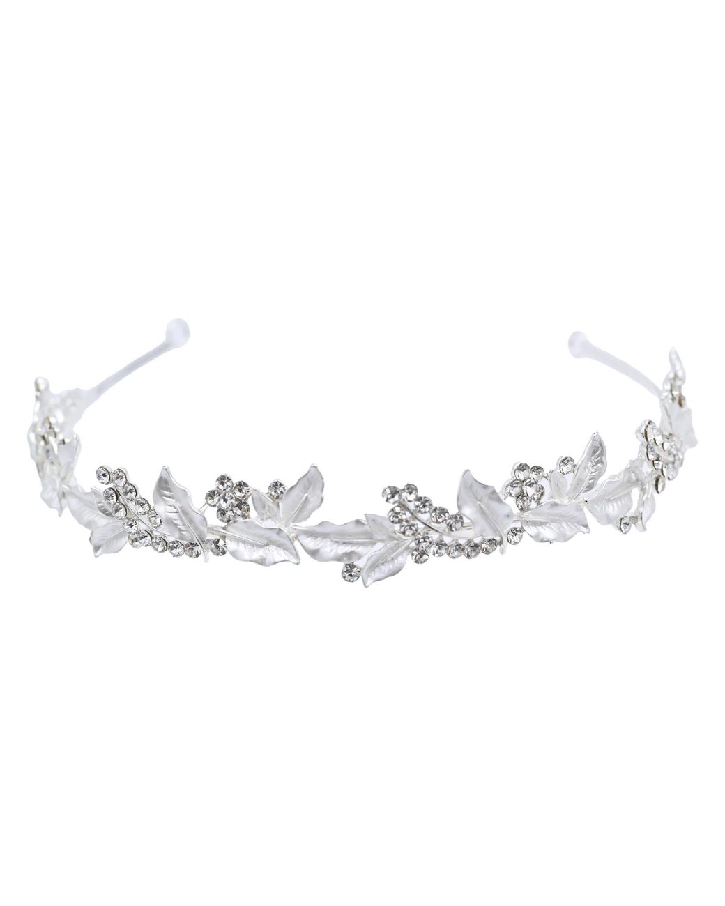 Tulle Metallic Rhinestone Leaf Pattern Headband