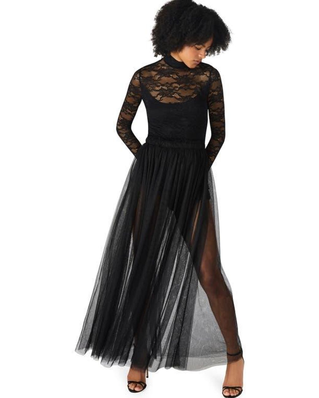 Steve Madden Shiloh Long Sleeve Lace Dress in Black | Lyst