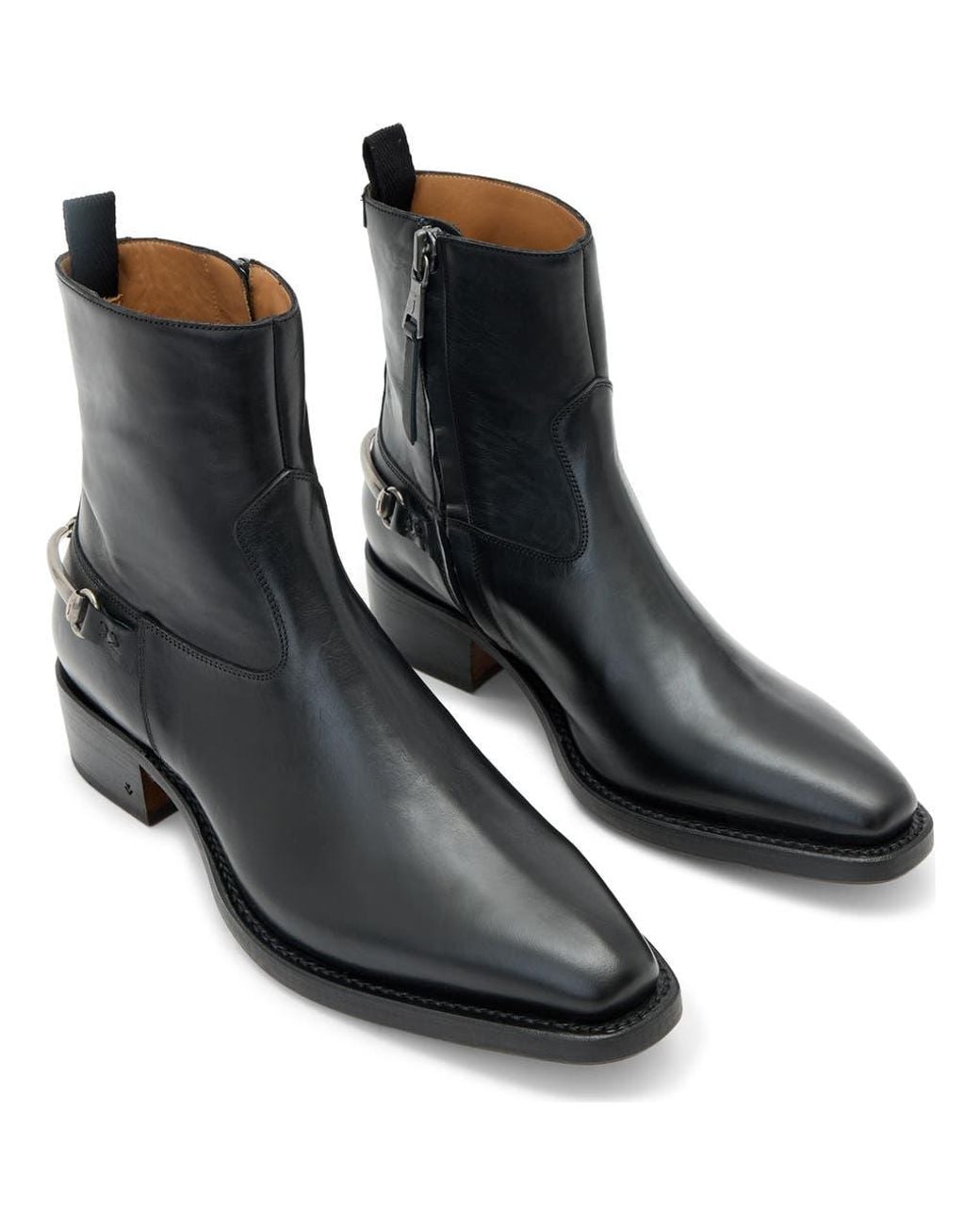 Bottes Western JOHN VARVATOS 'Walker' - Pointure 10.5 US, Suède Noir, NEUF Avec Petits Défauts