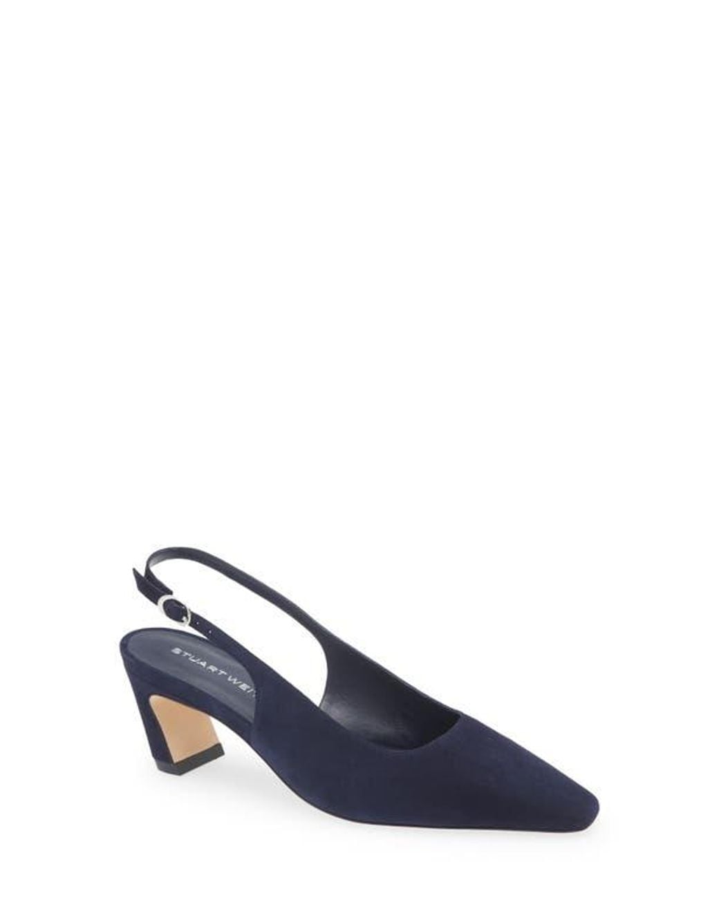 Stuart Weitzman Blue Stassi Slingback 50 Pump