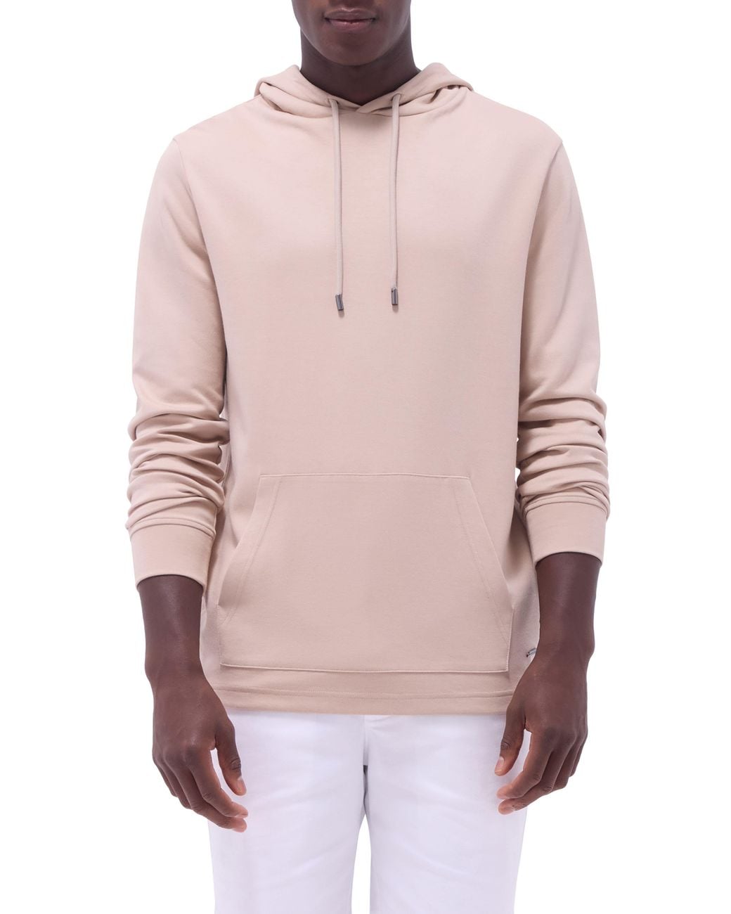 Bugatchi Pink Cotton & Modal Blend Pullover Hoodie for men