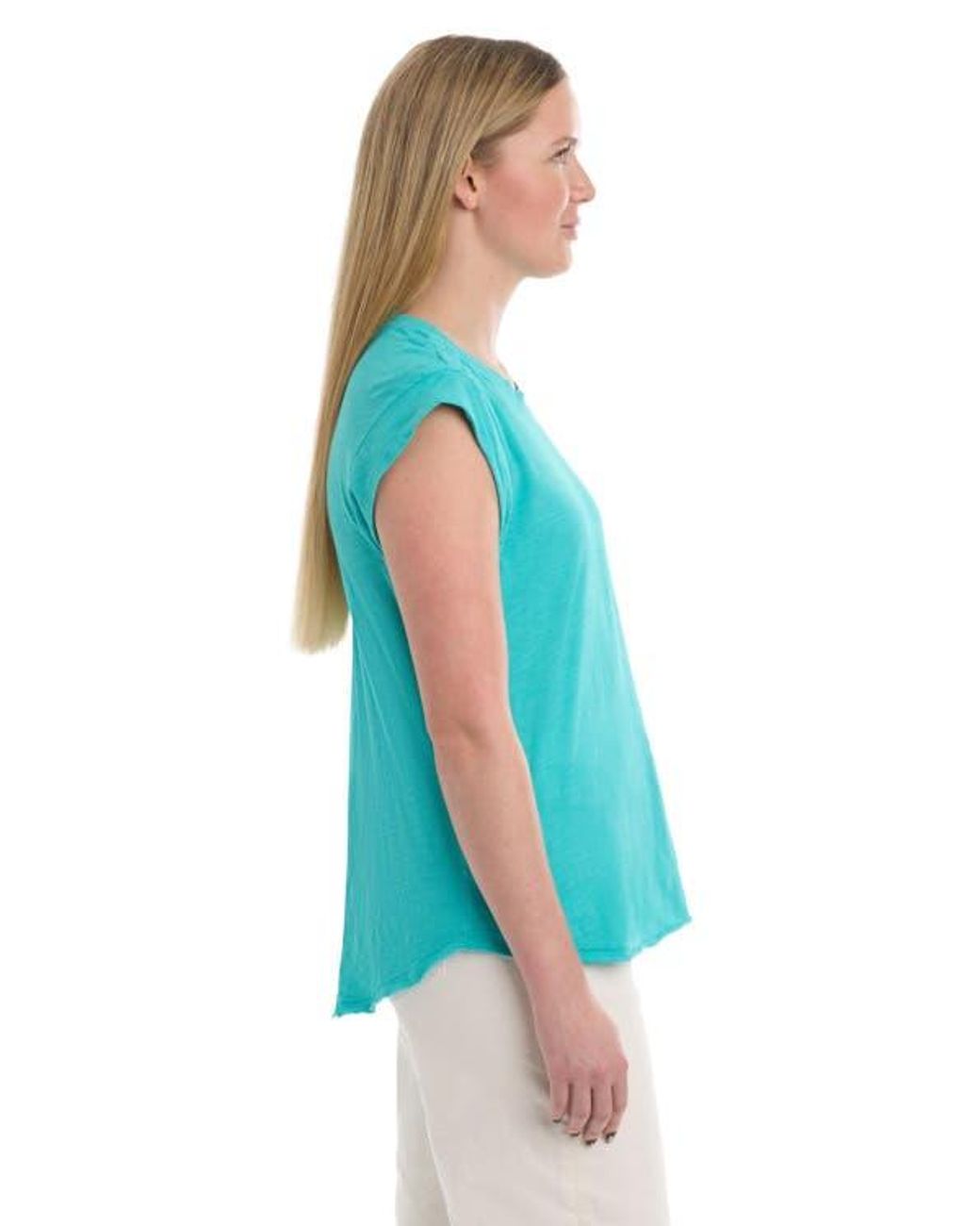 Wilt Blue Ruched Shoulder Tee