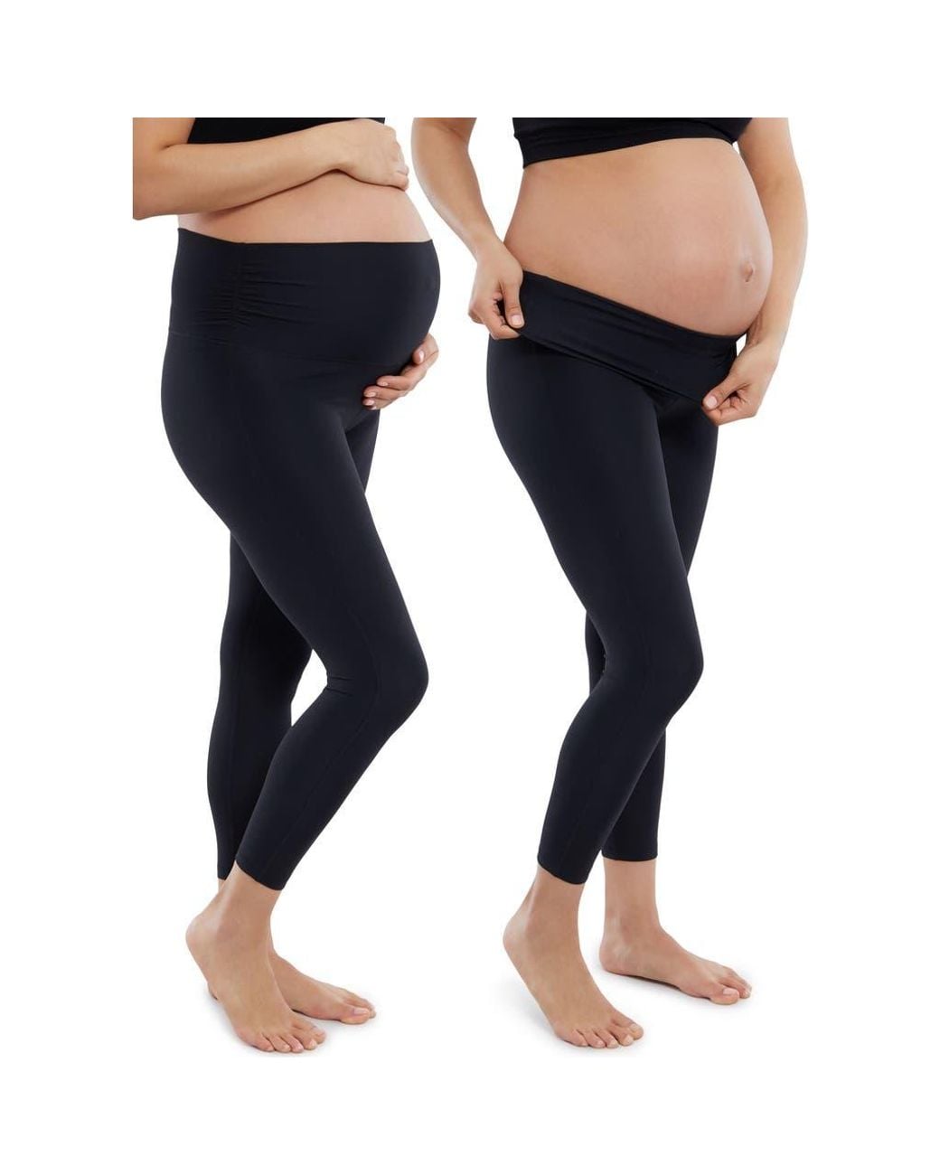 Ingrid & Isabel Blue Set Of 2 Fold Down Waist Maternity Leggings