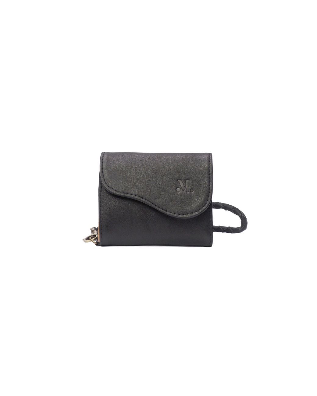 Mandrn Black Leather Trifold Wallet