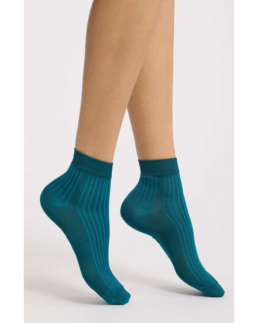 Stems Blue Rib Quarter Socks