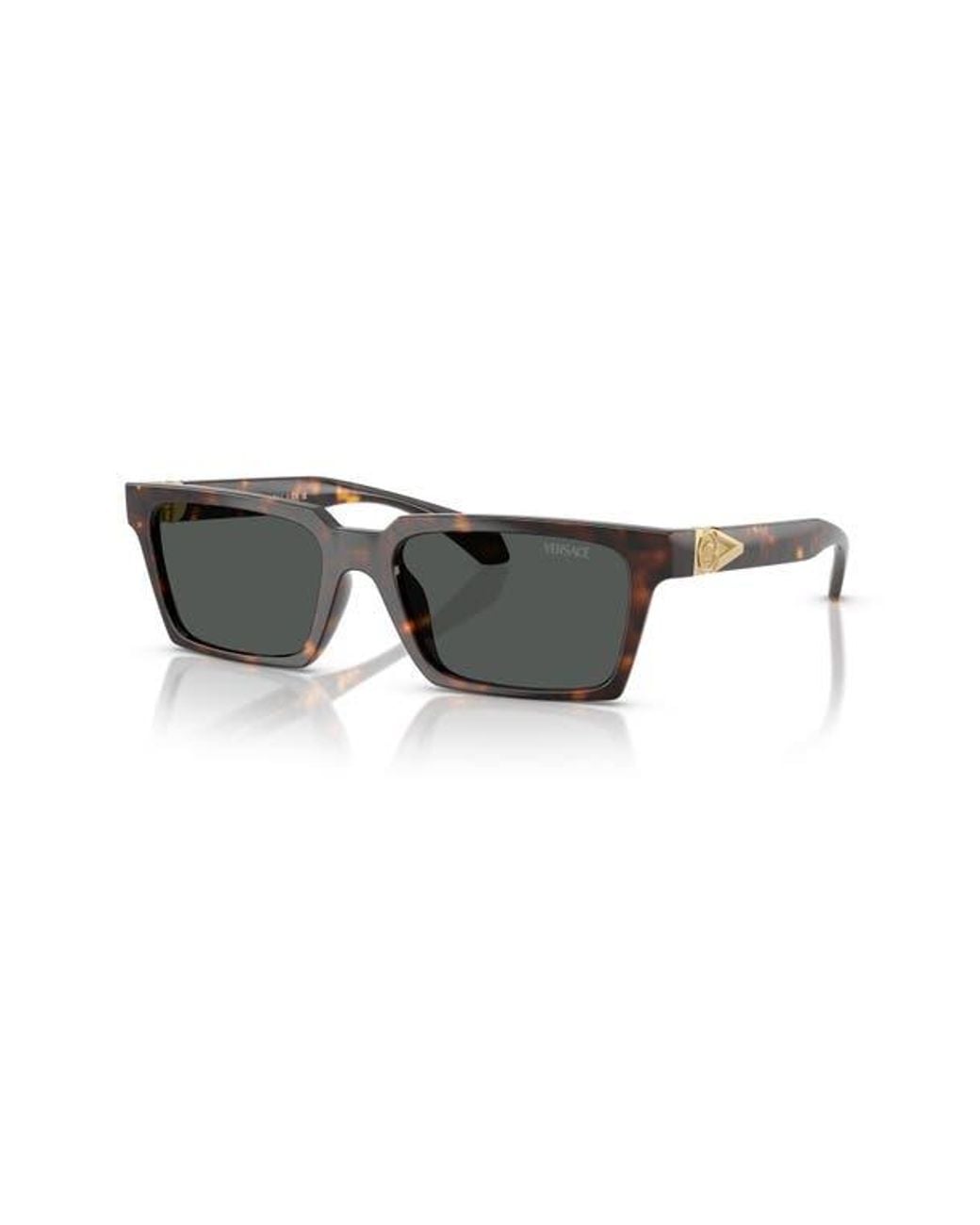 Versace Gray 55Mm Rectangular Sunglasses for men