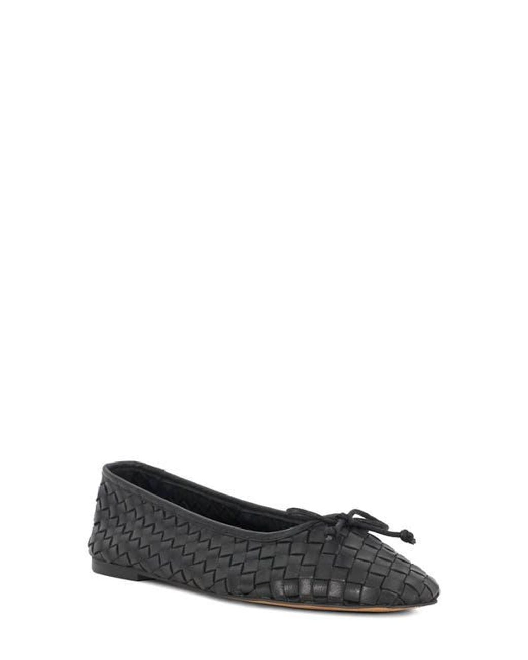 Dune Black Heat Leather Ballet Flat