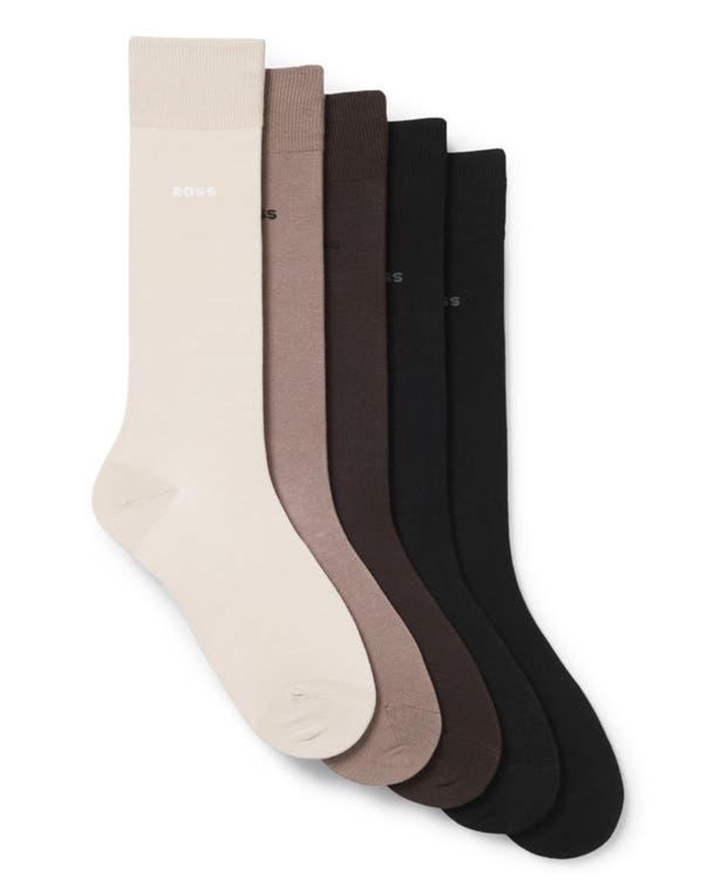 Boss Black Assorted 5-Pack Crew Socks for men