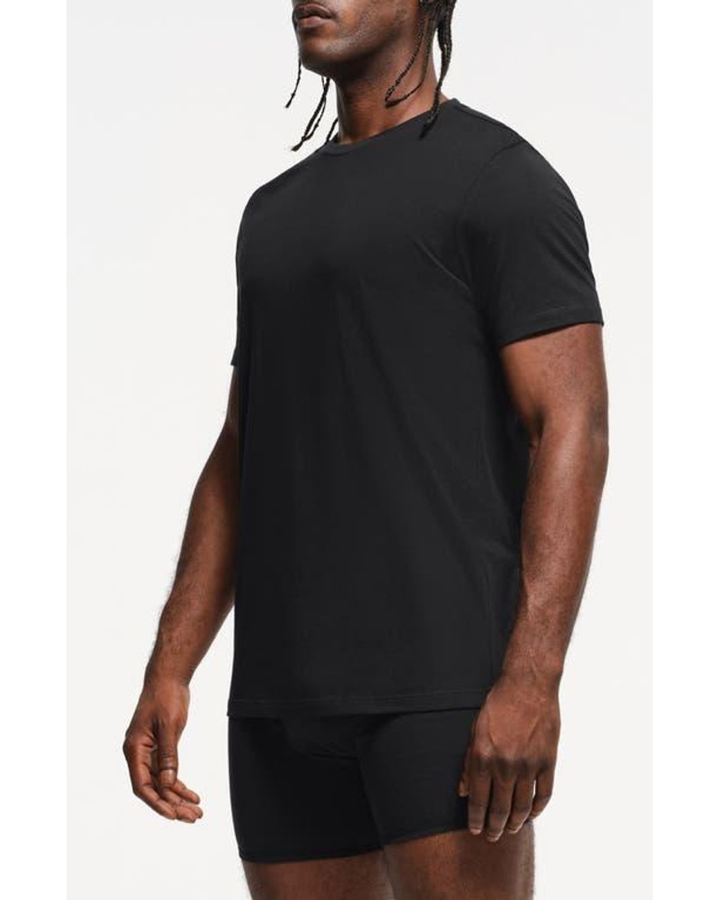 Skims Black Lightweight 3-Pack Cotton T-Shirts for men