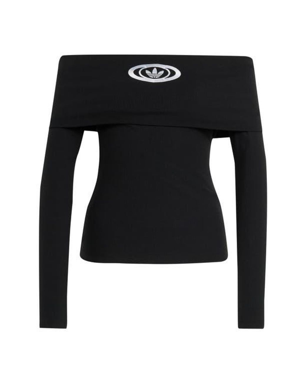 adidas Originals Campus 2000 Off The Shoulder Top in Black