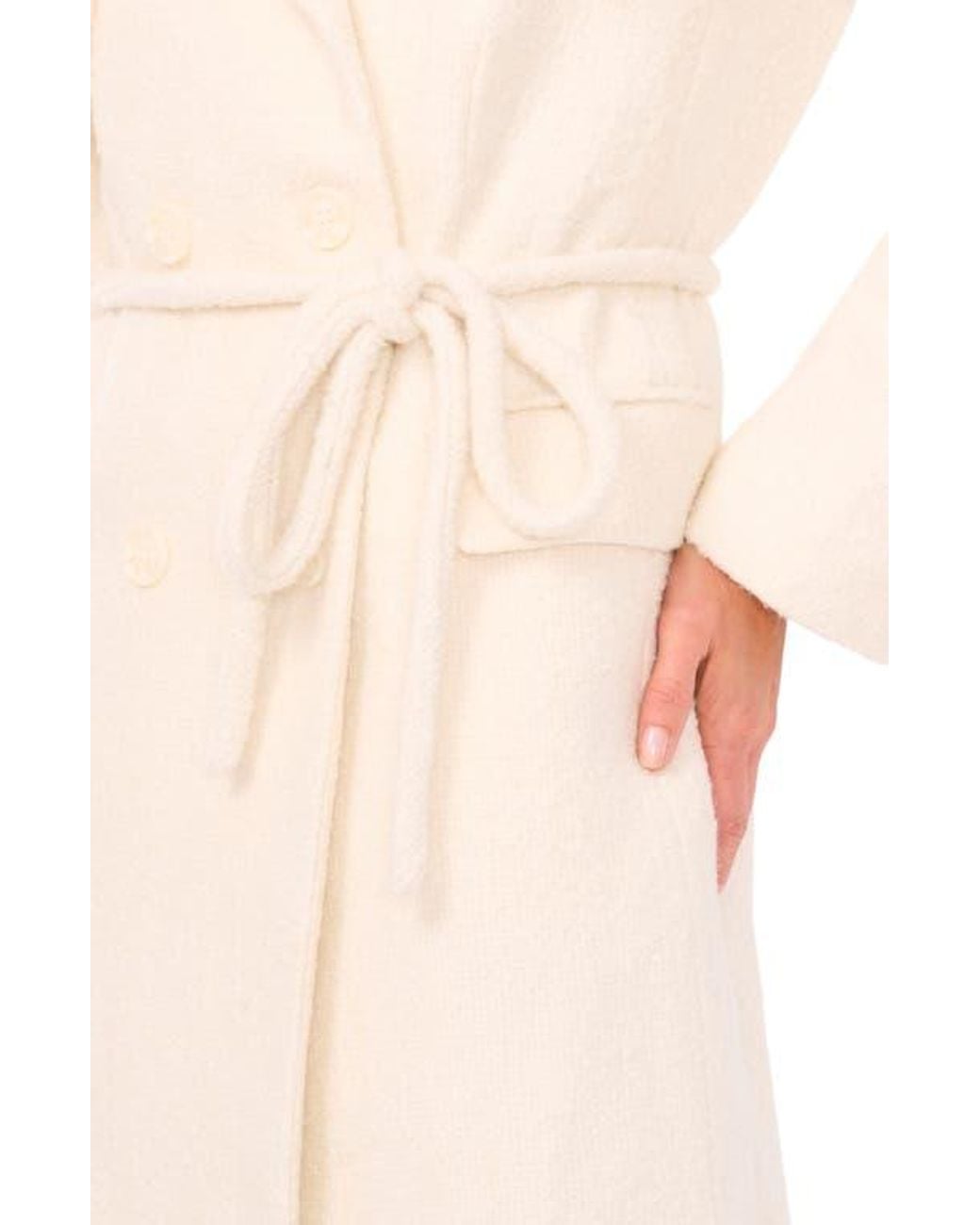 Halogen® Black Double Breasted Bouclé Coat