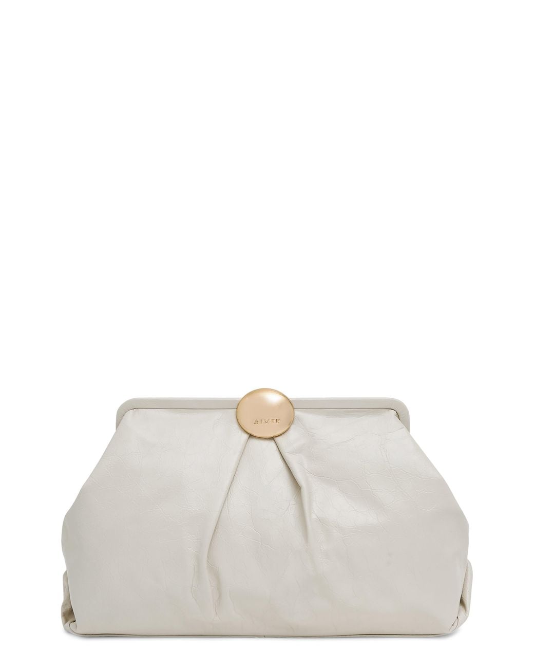 Aimee Kestenberg White Extra Large Full Circle Frame Clutch
