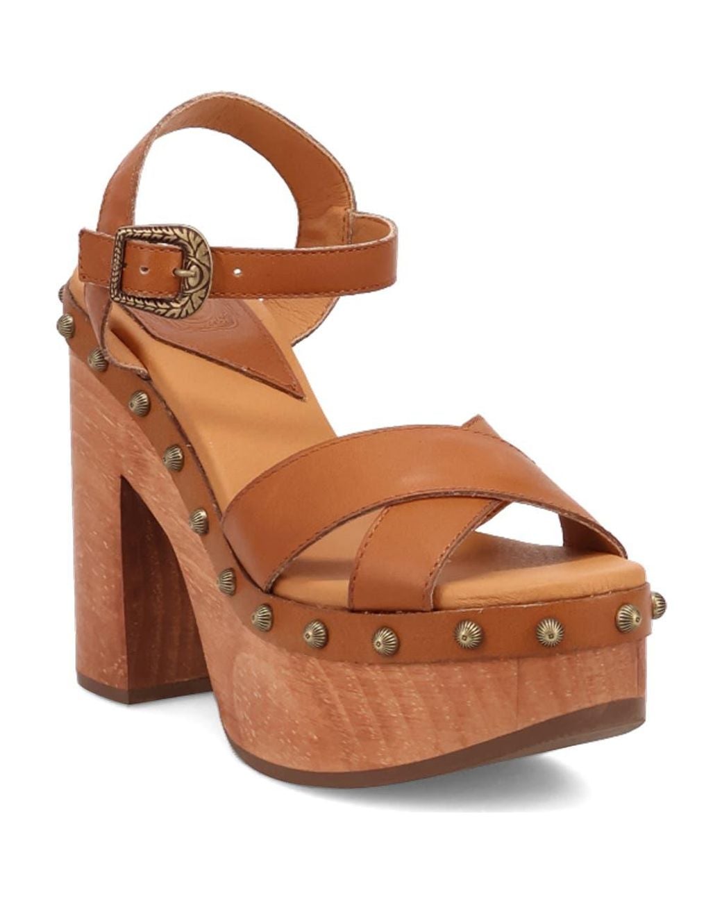 Dingo Brown Lotus Ankle Strap Platform Sandal