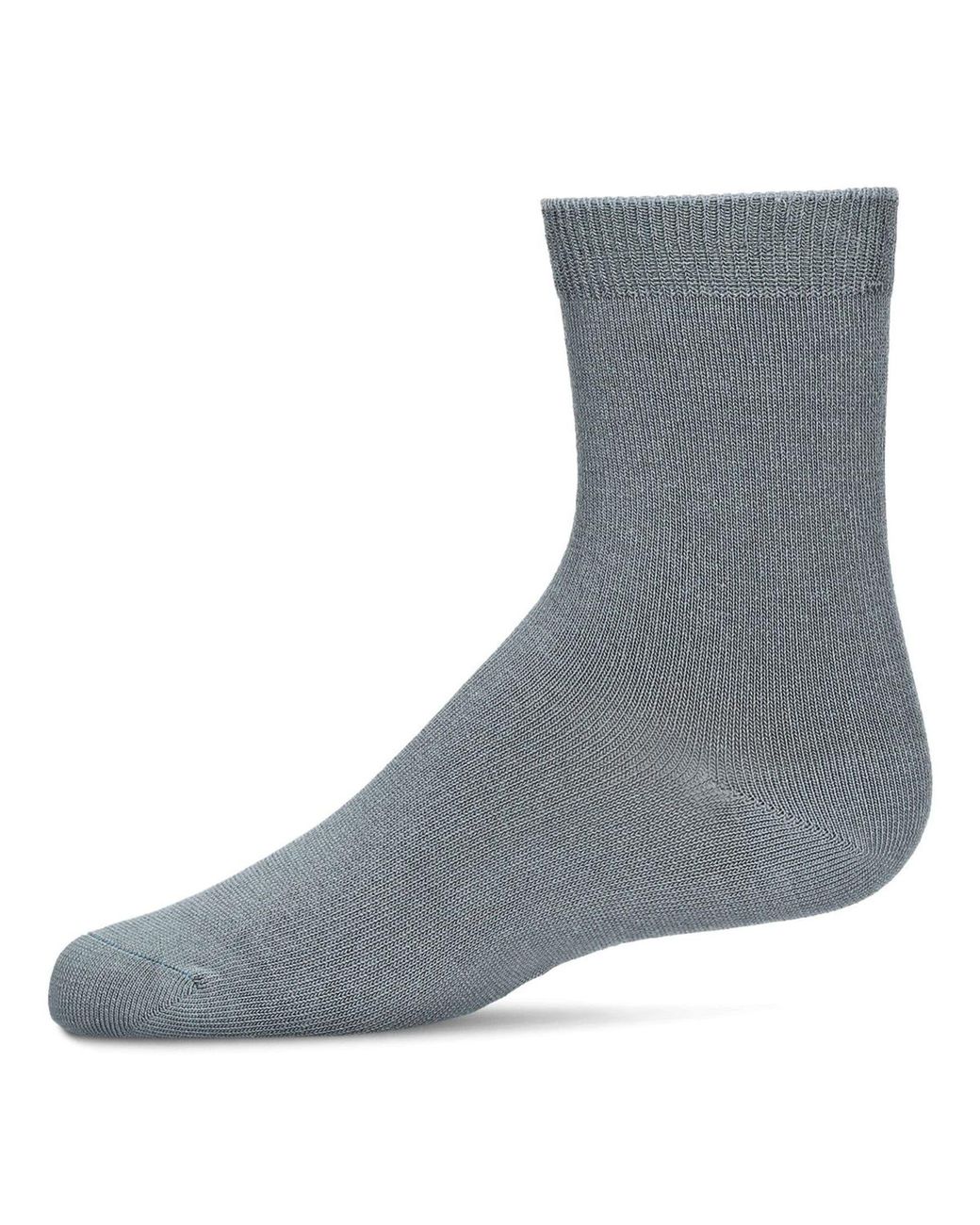 Memoi Gray Kid's Basic Soft Rayon Crew Socks