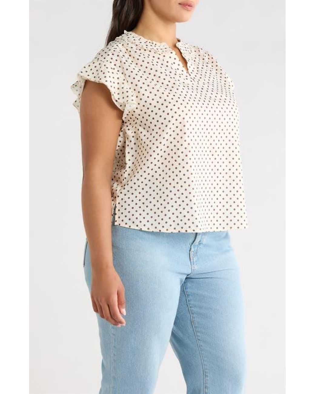 Wit & Wisdom Blue Flutter Sleeve Top