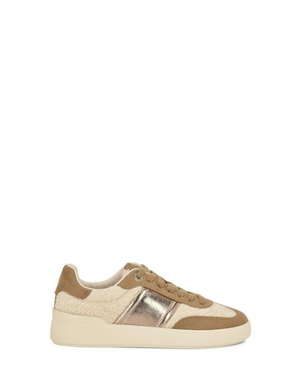 Nine West Natural Linehan Faux Shearling Sneaker