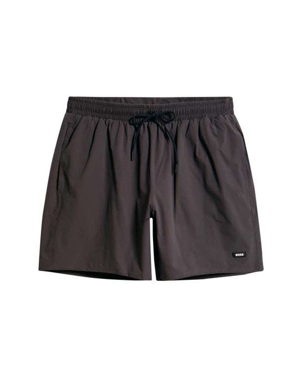 Boss Blue Solid Stretch Swim Trunks for men