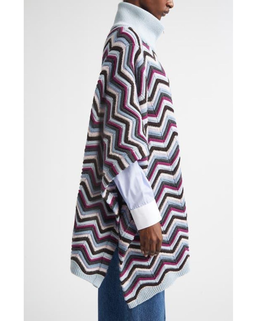 Missoni Multicolor Zigzag Sequin Poncho