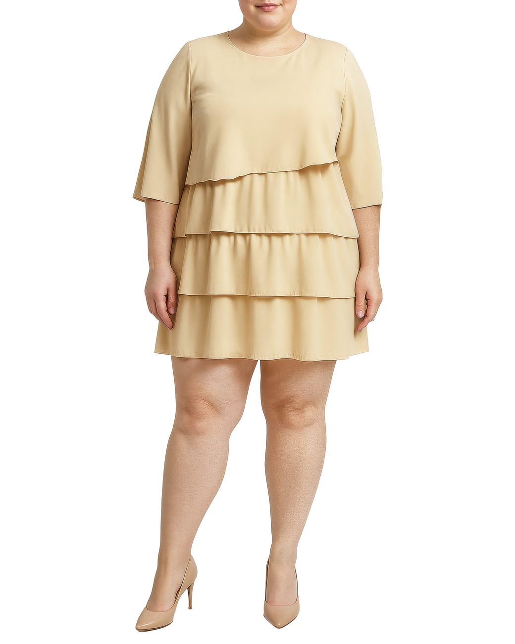 Standards & Practices Natural Tiered Minidress