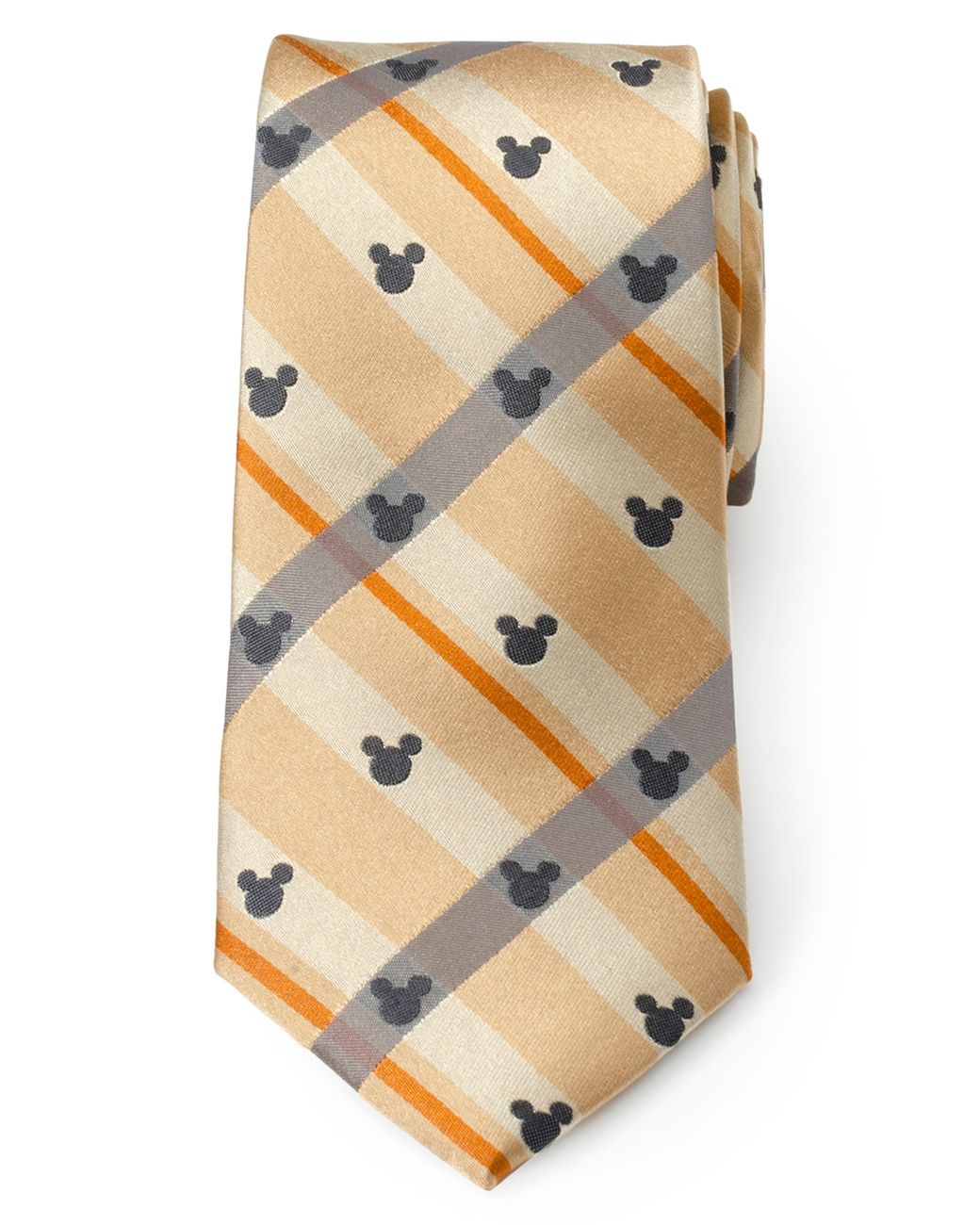 Cufflinks Inc. Natural X Disney Mickey Plaid Silk Tie for men