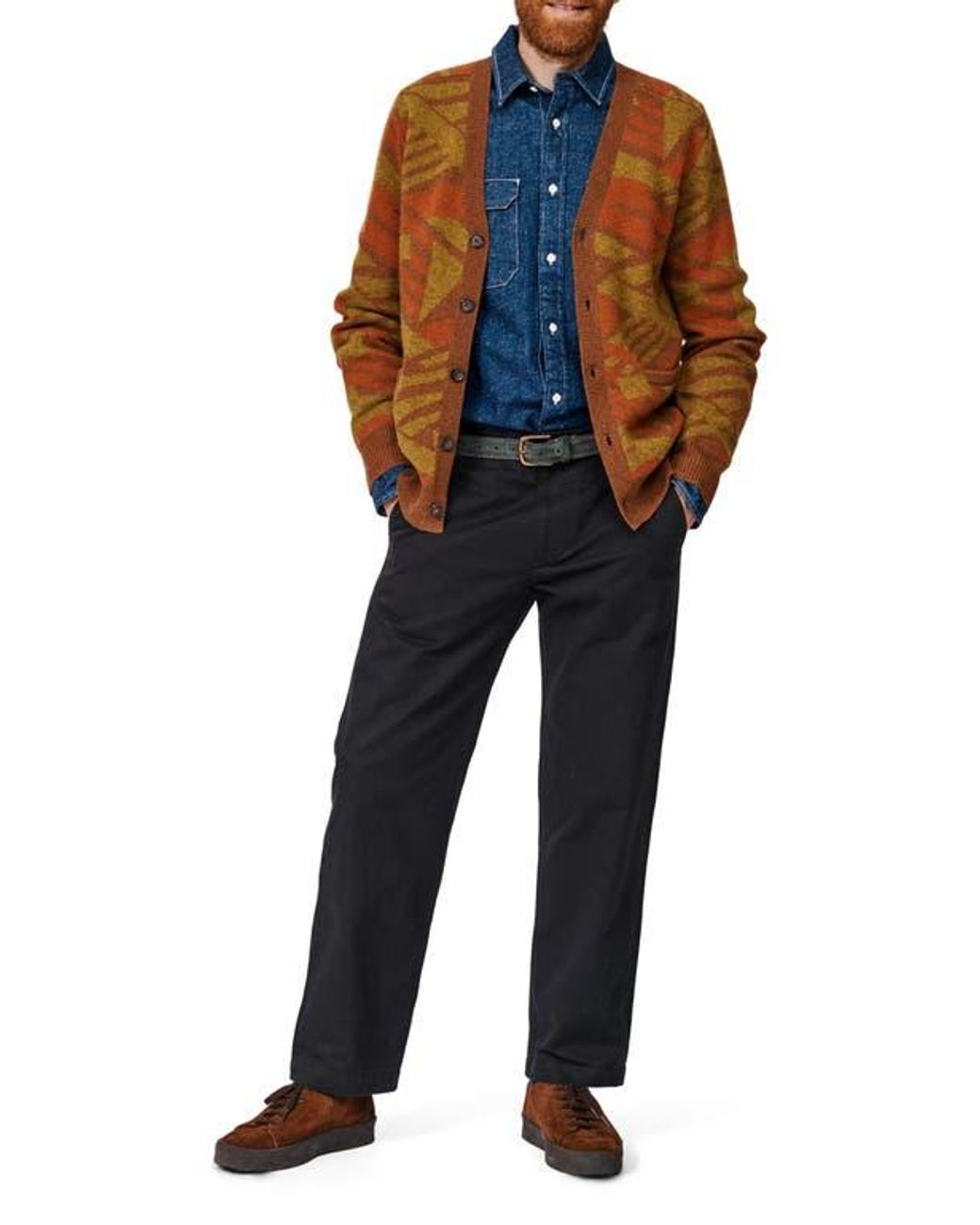 aubi Blue Blake Wool Cardigan for men