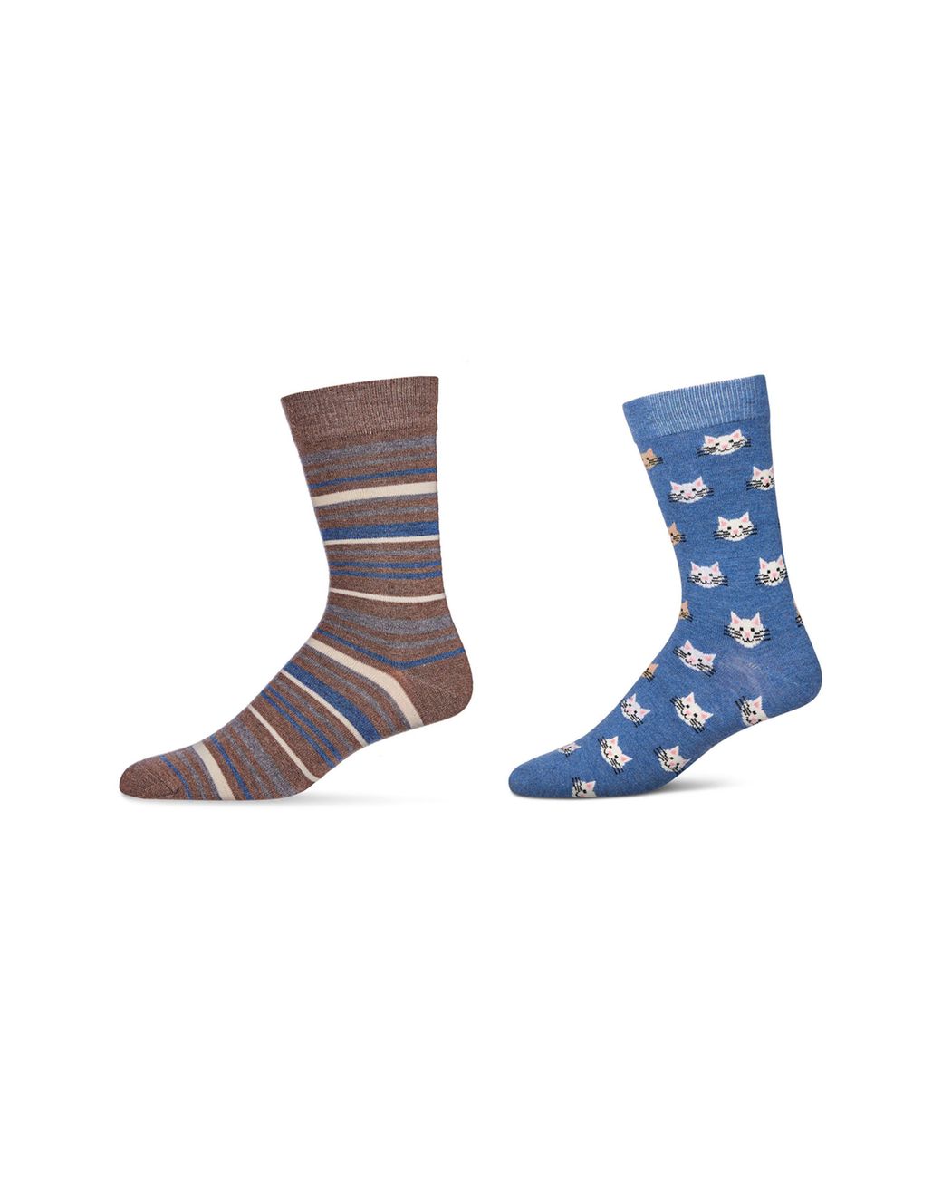 Memoi Blue Assorted 2-Pack Crew Socks for men