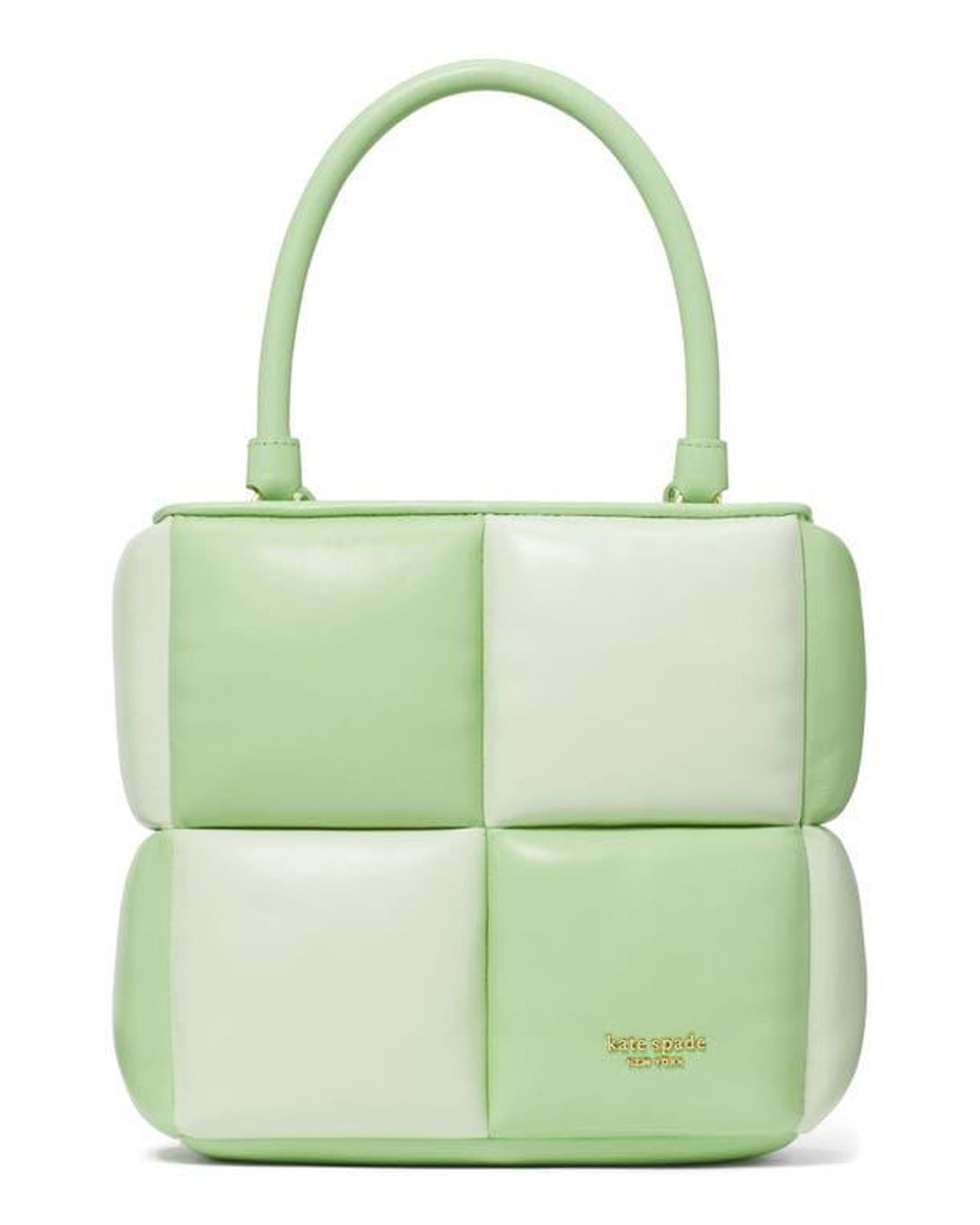 Kate Spade Boxxy Colorblock Quilted Leather Tote in Green | Lyst