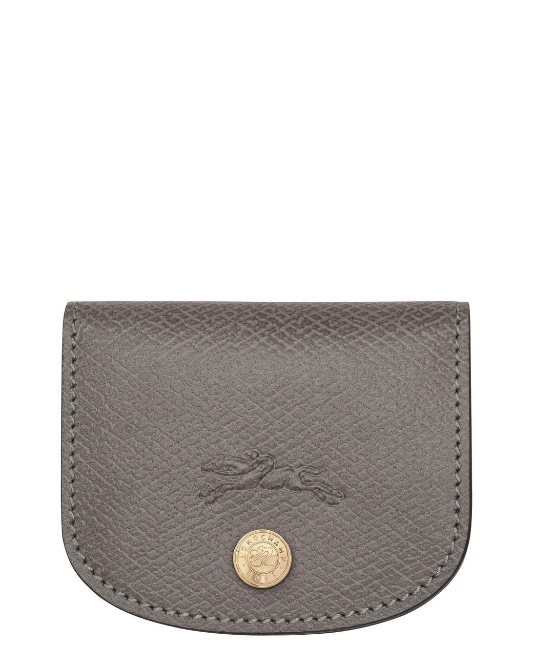 Longchamp Gray Épure Leather Card Case