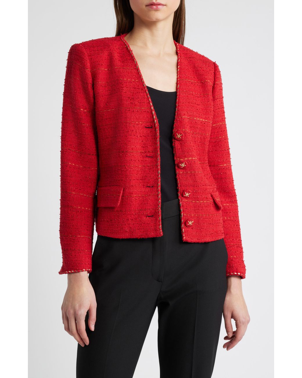Kobi Halperin Red Clara Tweed Jacket