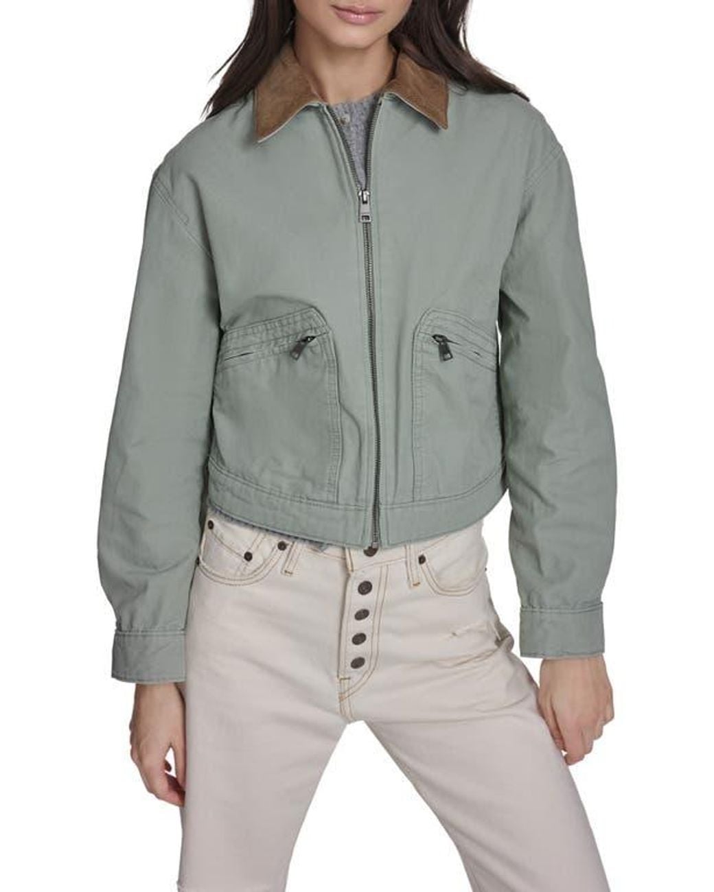 Levi's Gray Crop Utility Jacket