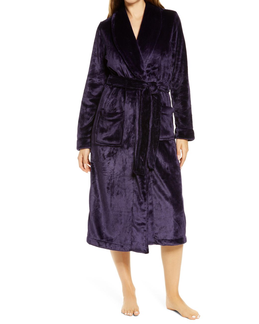 Nordstrom Fleece Bliss Plush Robe in Purple - Lyst