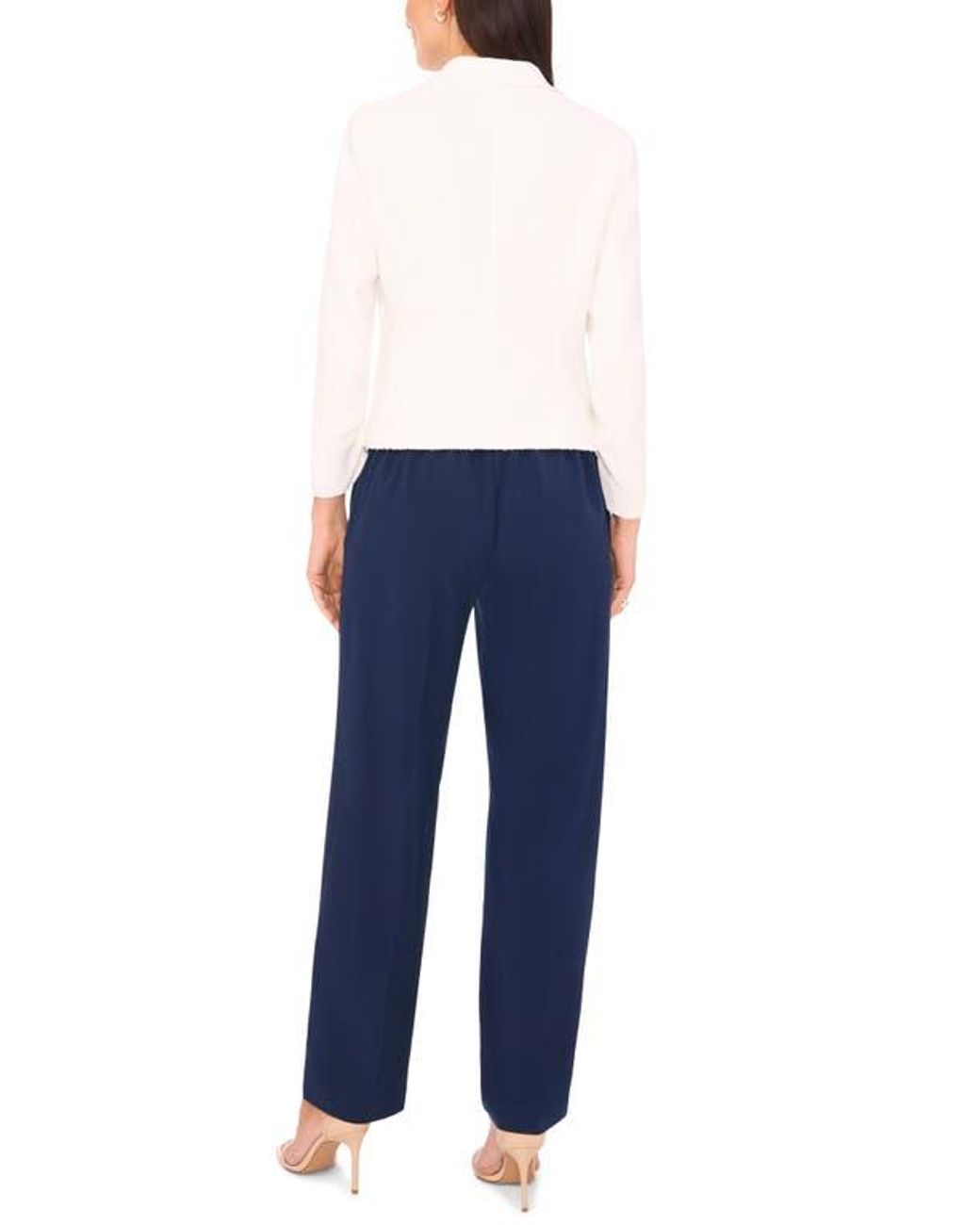 Halogen® White Raw Hem Crop Blazer