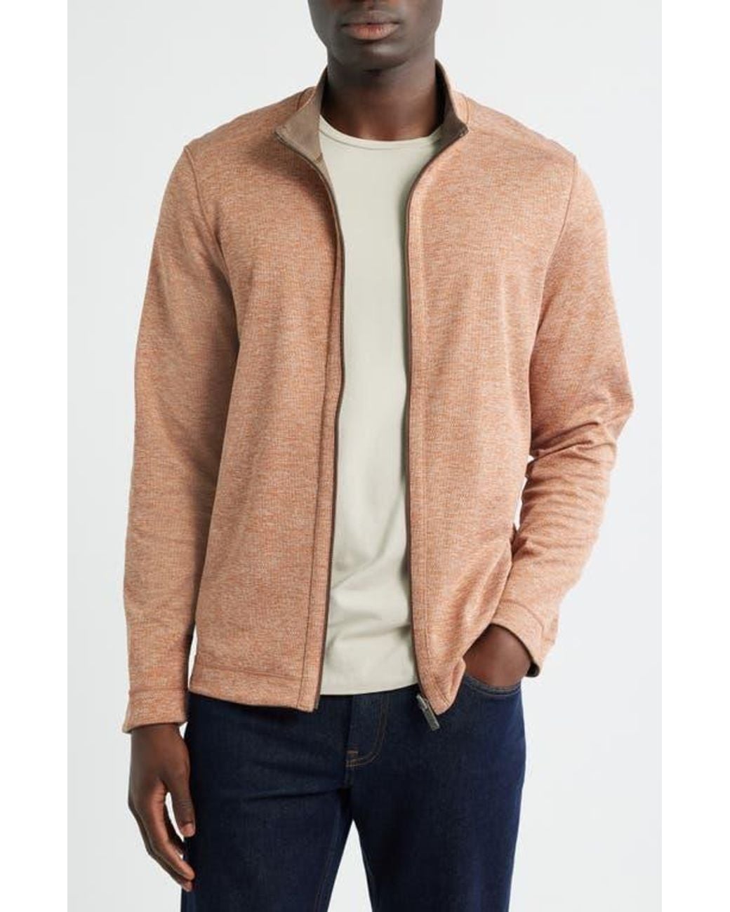 Johnston & Murphy Brown Xc4 Reversible Performance Zip Jacket for men