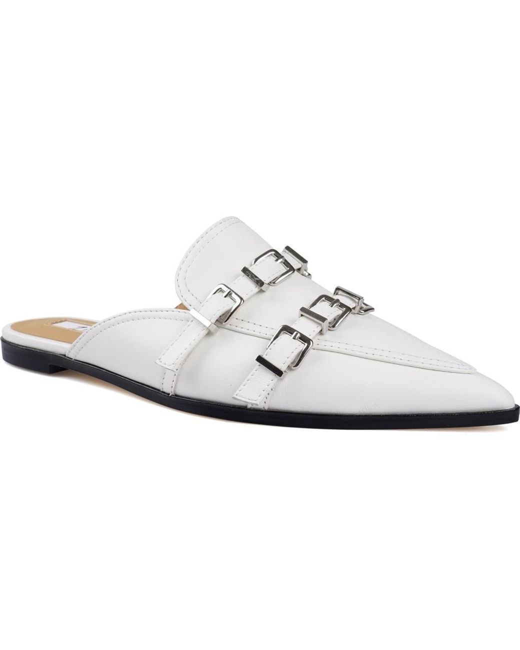 Zigi White Roussih Pointed Toe Mule