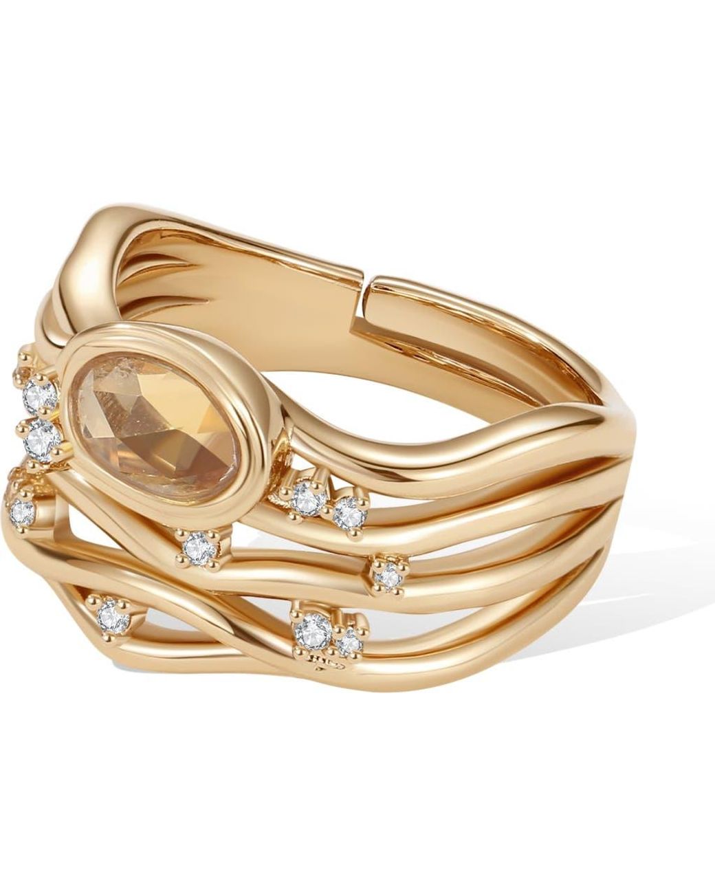 Retro Chic Twilight Ring in Metallic | Lyst