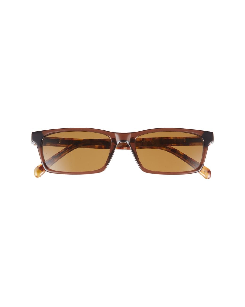 Eyebobs Brown Number Cruncher 53Mm Polarized Rectangular Sunglasses