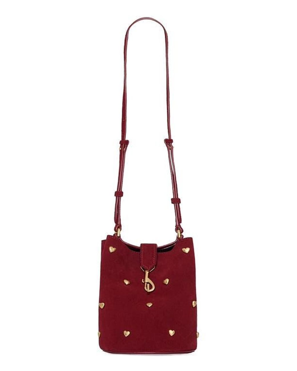 Rebecca Minkoff Small Heart Studded Leather Bucket Bag in  display picture 1