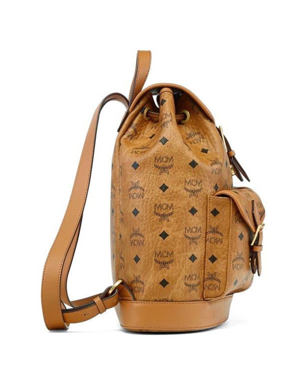 MCM Metallic Small Aren Drawstring Backpack