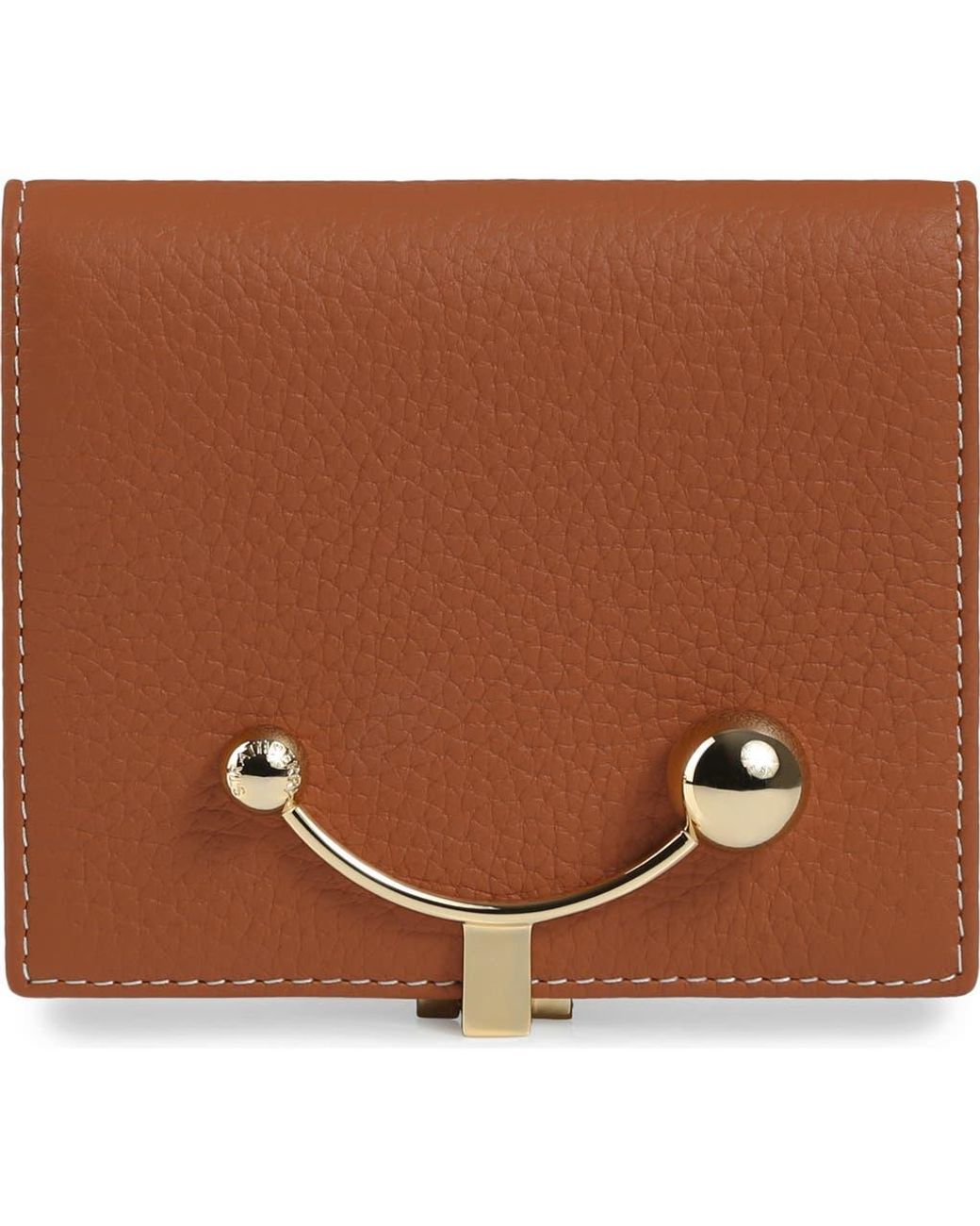 Strathberry Brown Crescent Leather Wallet