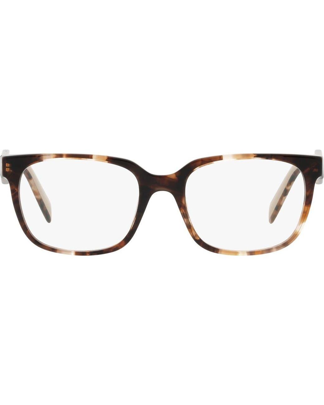 Prada Brown 52Mm Rectangular Optical Glasses for men