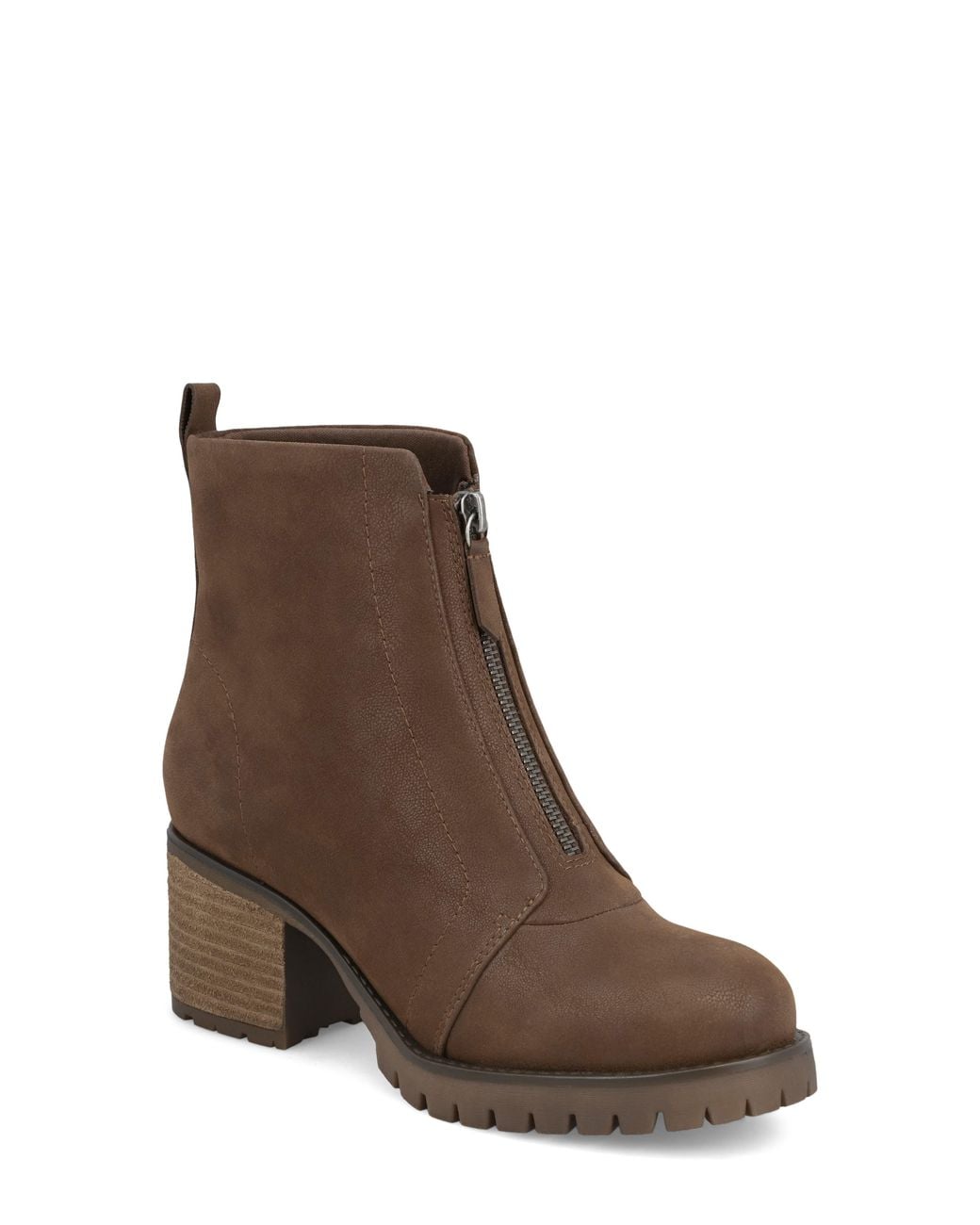 MIA Brown Fabiola Front Zip Boot