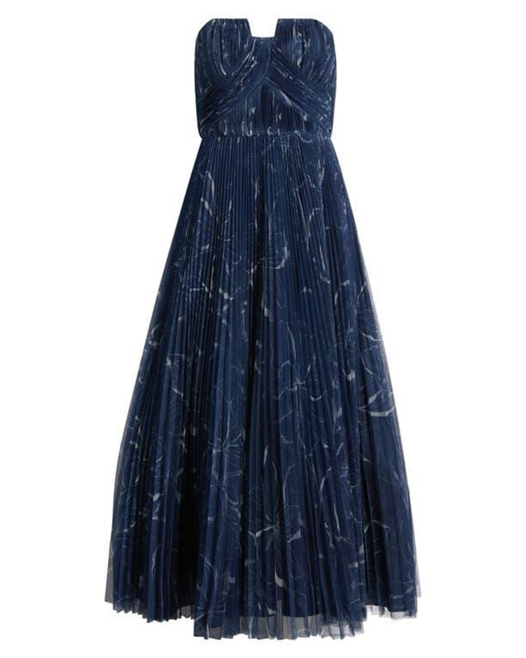 Hutch Pleated Strapless Mesh Gown in Blue | Lyst Hutch Pleated Strapless Mesh Gown in Blue | Lyst