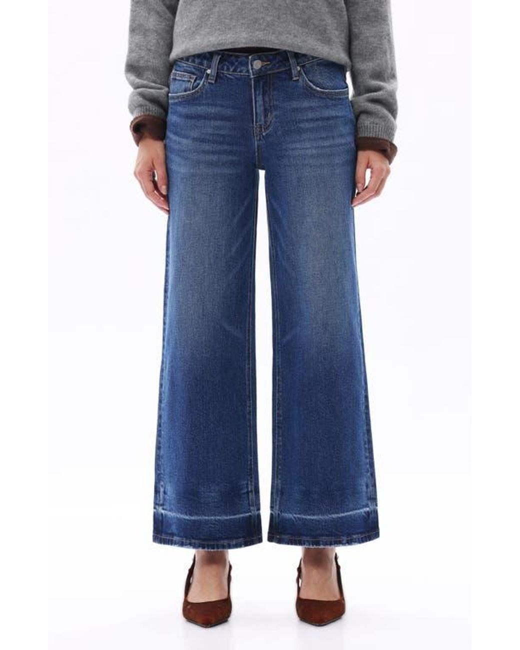 Low Rise Guide Bayeas Low Rise Ankle Wide Leg Jeans in Blue | Lyst
