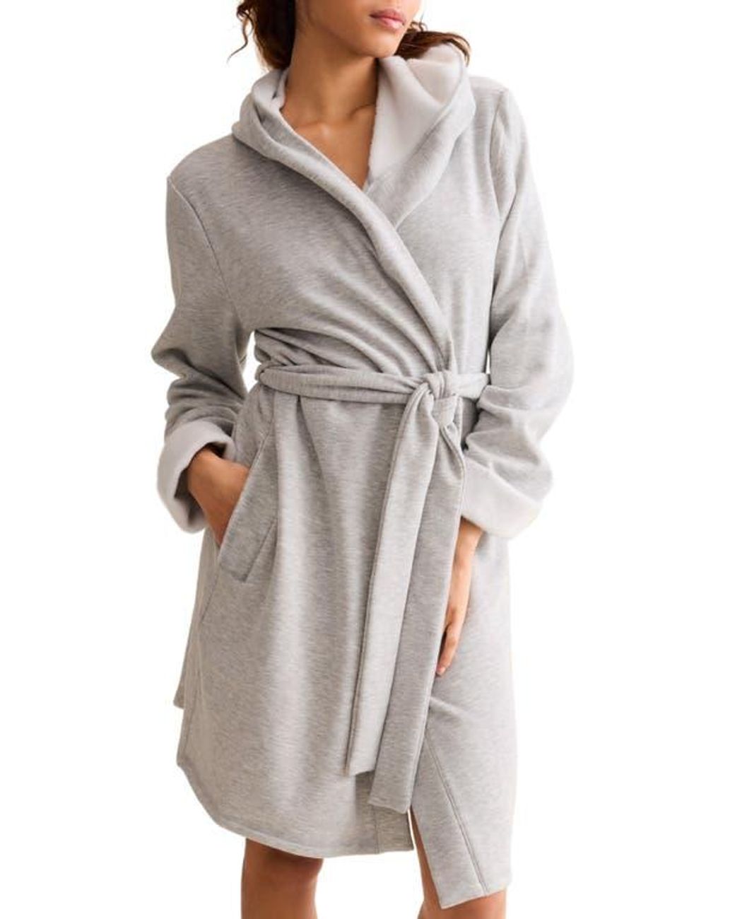 Fleur't Gray Cozy Short Robe