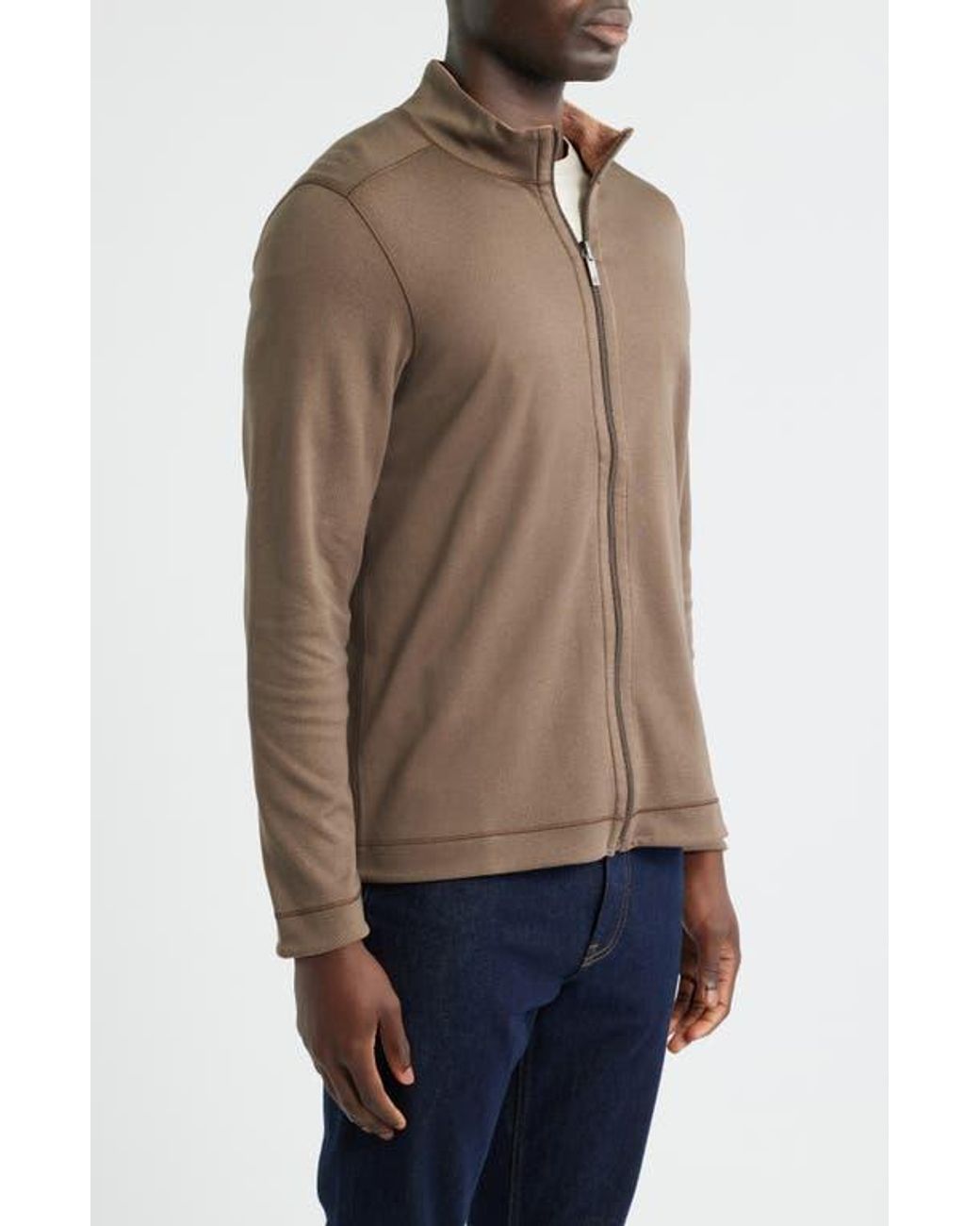Johnston & Murphy Brown Xc4 Reversible Performance Zip Jacket for men