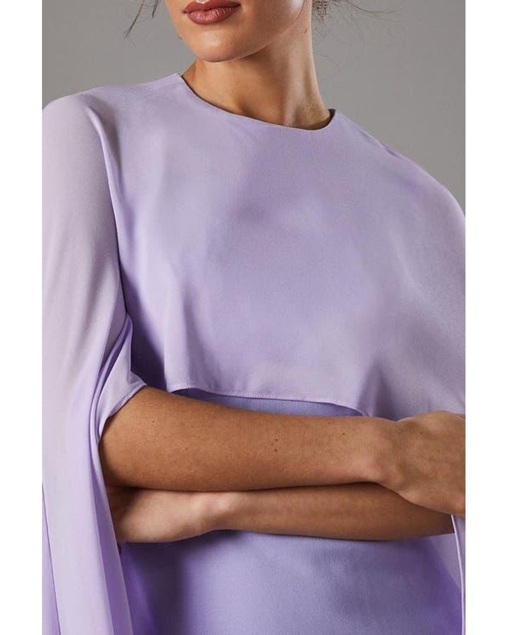 Coast Cape Sleeve Maxi Dress in Purple | Lyst