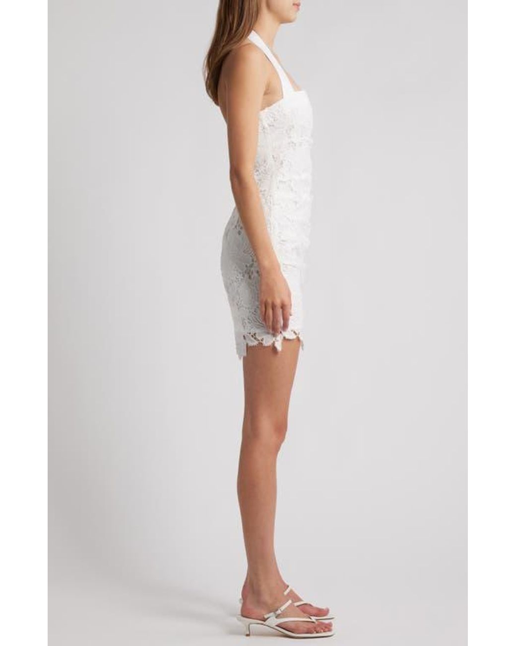 chinese dress ladies Sonella Lace Halter Mini Dress White Petite